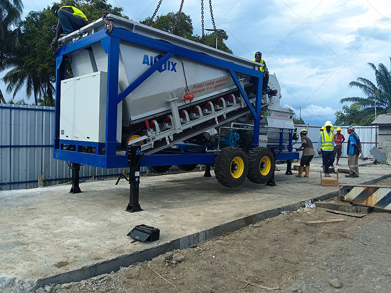 AJSY Mobile Mini Concrete Plants Operation