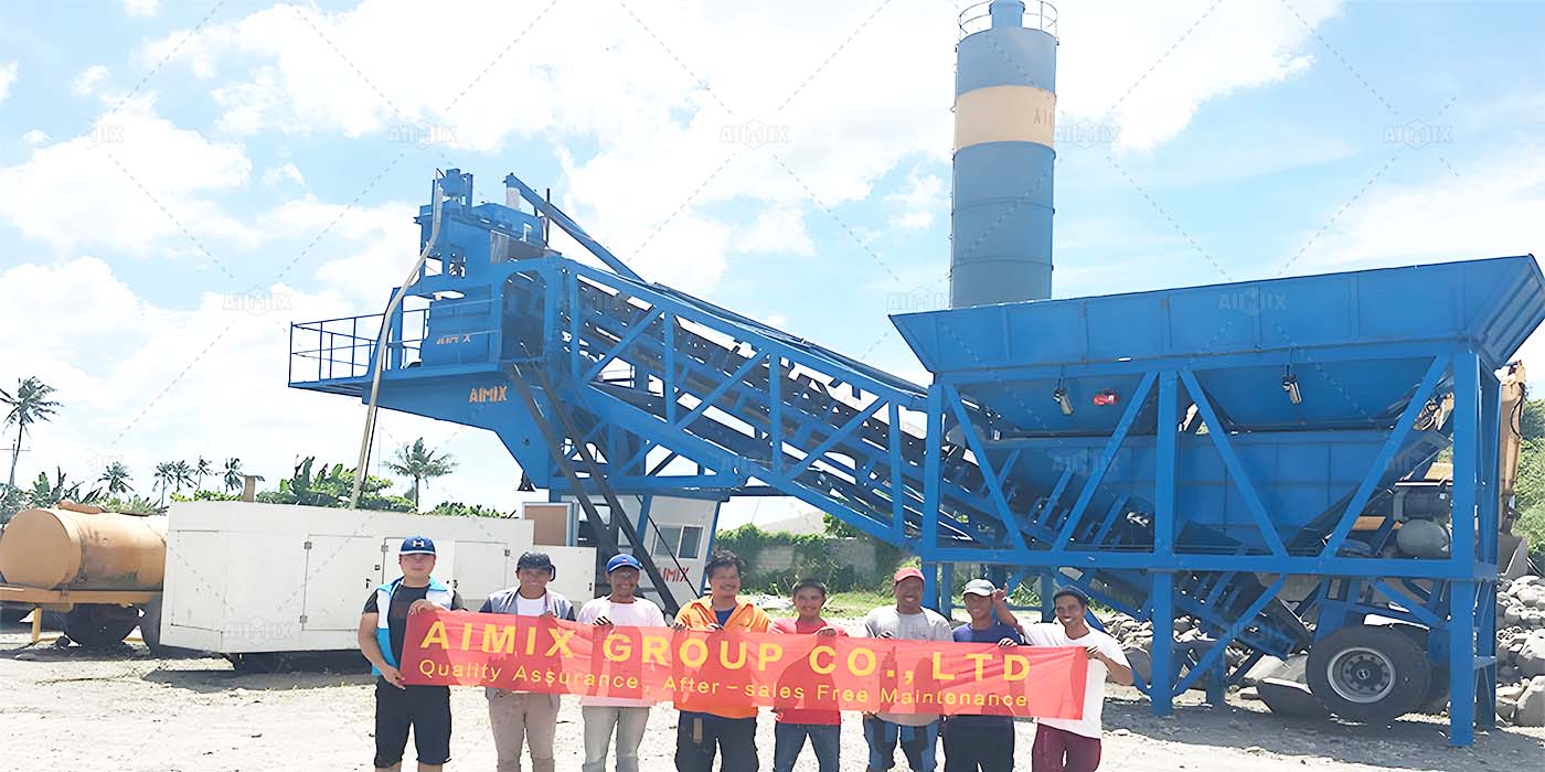 AJY35 mobile batching plant for sale in Indonesia