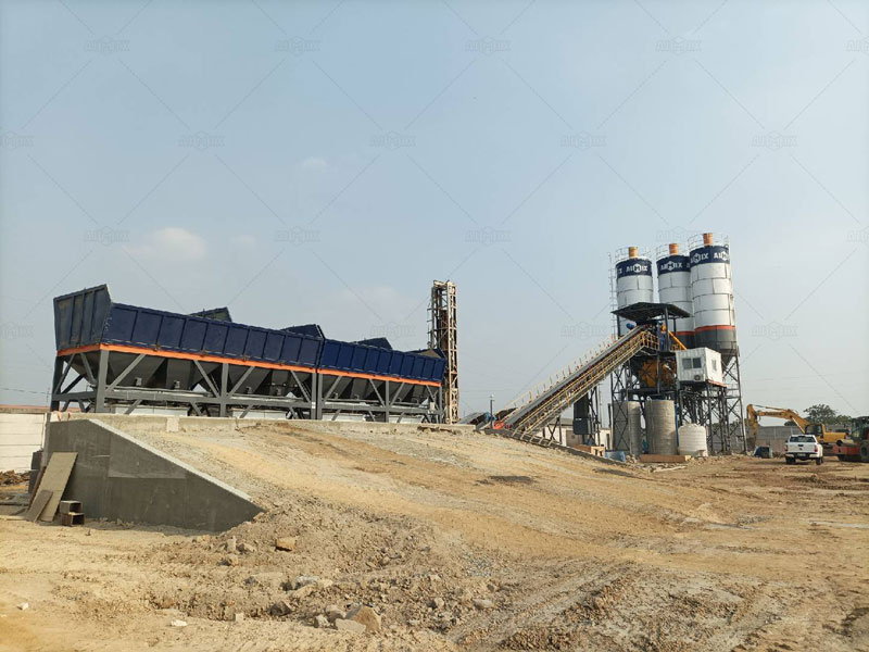 Stationary Ready-Mix Concrete Plant in Ecuador for Road Construction Projects